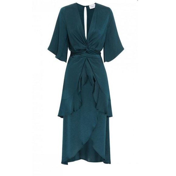 SHEIKE Eternal Tiered Formal Wedding Evening Midi Dress in Peacock NWT - Picture 13 of 14